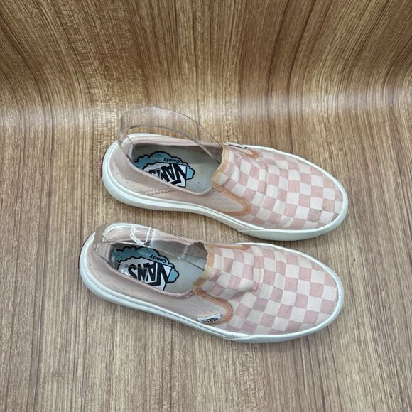VANS Comfycush One Slip On Women Size 6 Subtle Checker Peach White | VN0A45J5ZGI - Picture 2 of 9